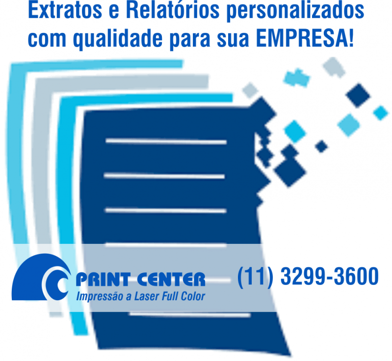 Impressão de Extrato Personalizado Cotar Vila Prado - Impressão de Extrato para Empresas