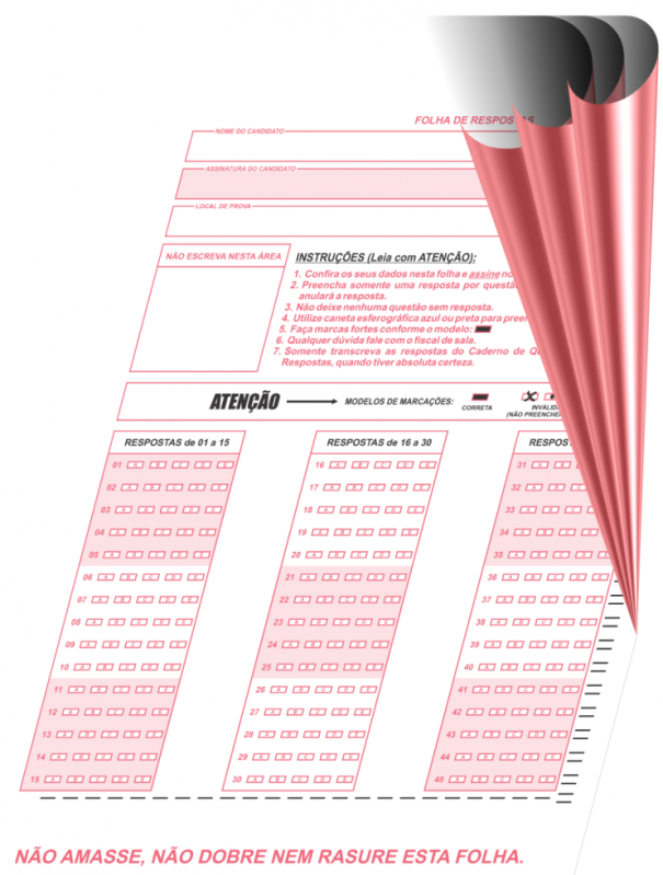 Impressão de Folha de Resposta Vila Ursulina - Folha de Respostas 100 Questões
