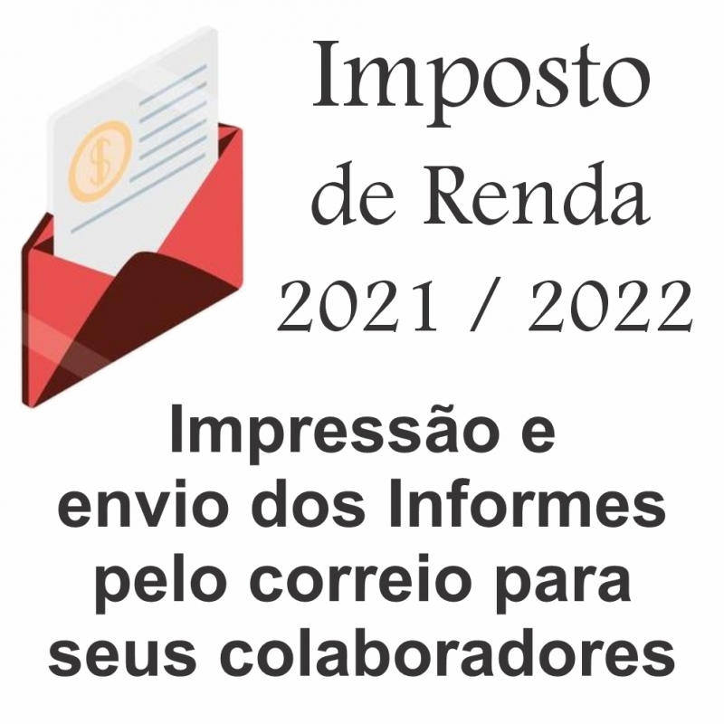 Impressão de Informe de Irrf Preço São José do Rio Preto - Impressão de Comprovante de Rendimentos